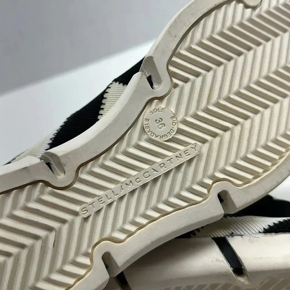 Stella McCartney Platform Sneakers Shoes Slip On Stretch Black White Size 36 / 6 - Picture 10 of 11